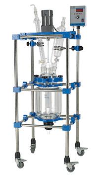 เครื่องปฏิกรณ์ jacketed นำร่องแก้ว